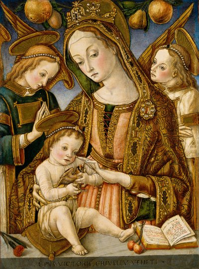 Madonna mit Kind und zwei Engeln, ca. 1481-82 von VittorioCrivelli